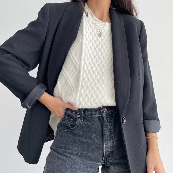 Talbots cable knit sleeveless sweater vets in cream white - Picture 5 of 10